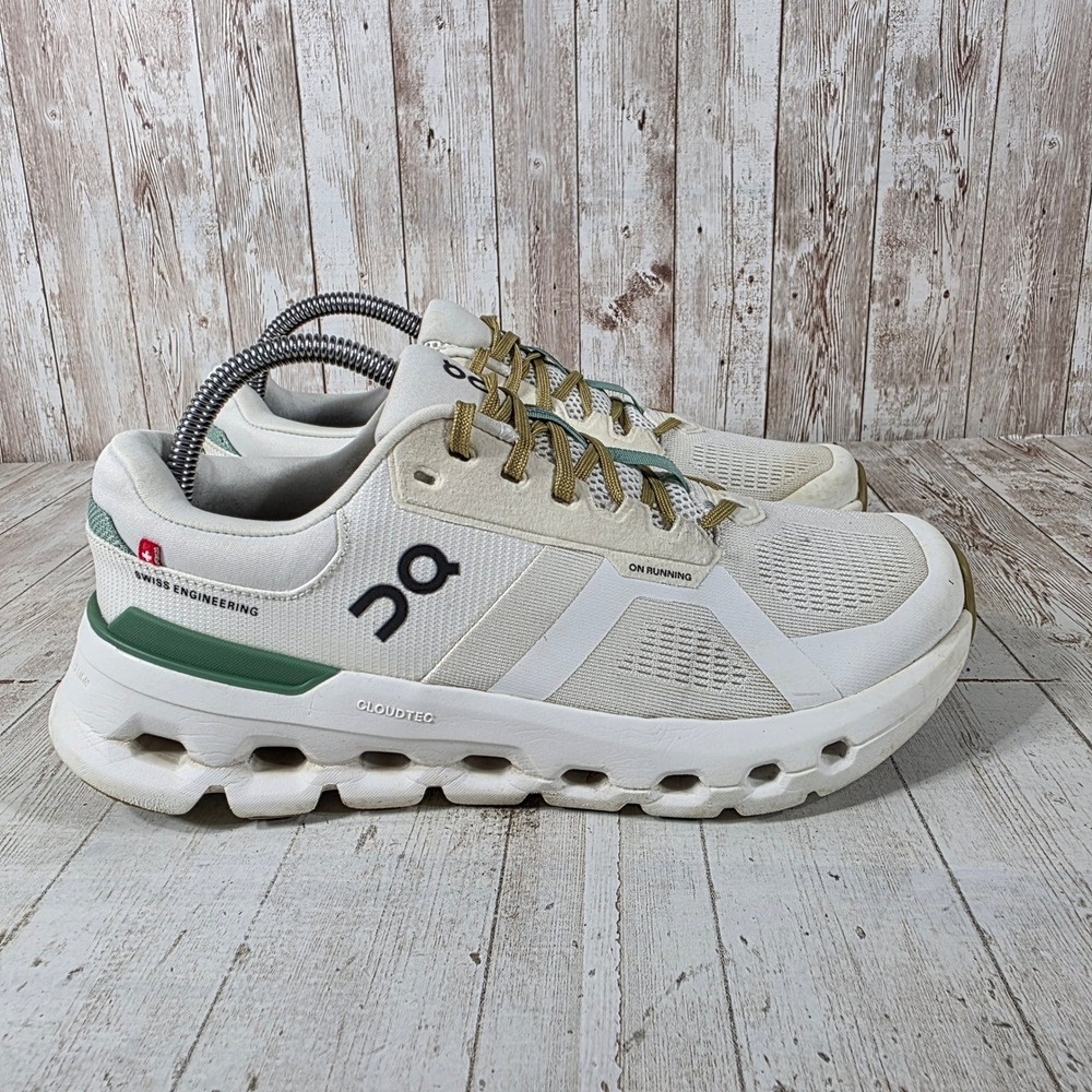 On Running Cloudrunner White Aloe Green Women Running Shoes 3WE10132404 Size 9